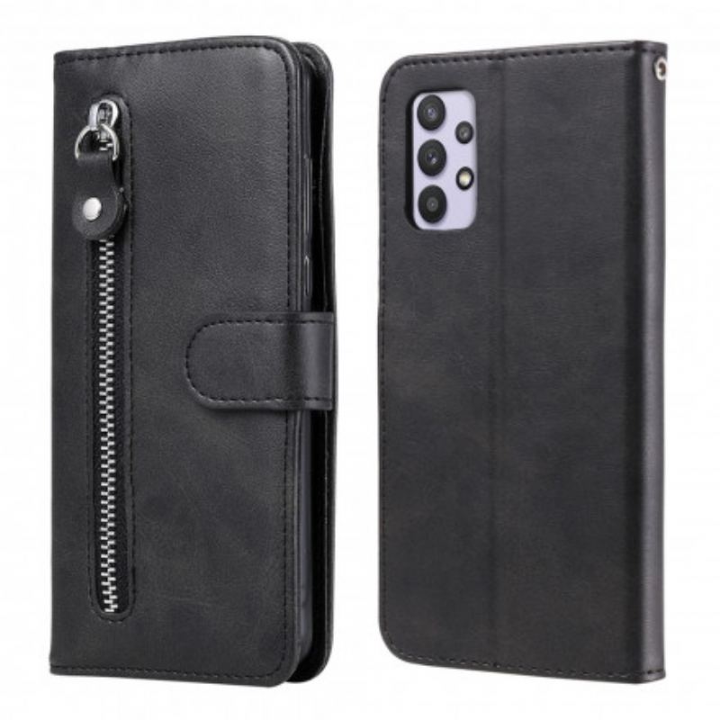 Capa De Couro Para Samsung Galaxy A32 Porta-moedas Vintage