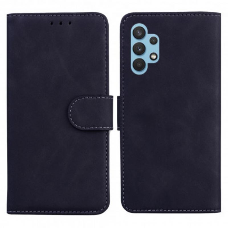 Capa Em Pele Para Samsung Galaxy A32 Efeito Couro Monocromático