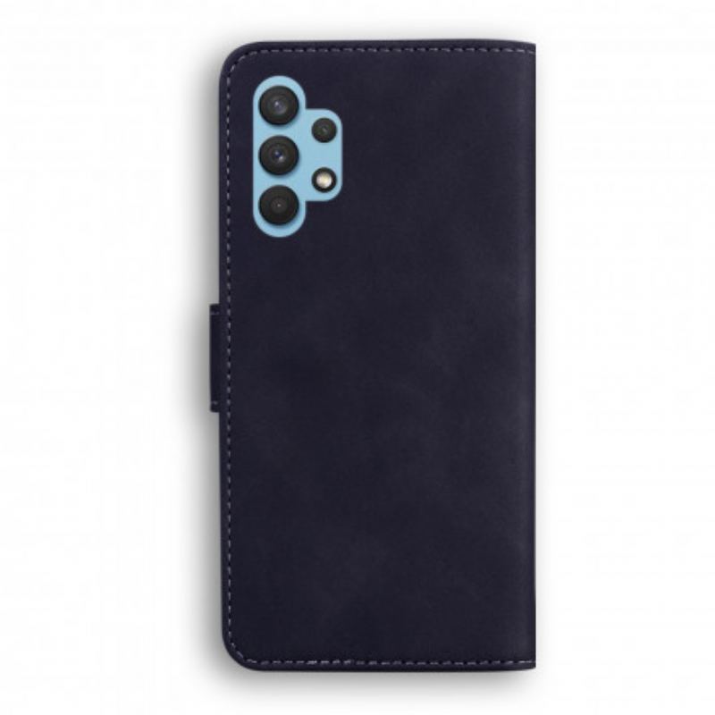 Capa Em Pele Para Samsung Galaxy A32 Efeito Couro Monocromático