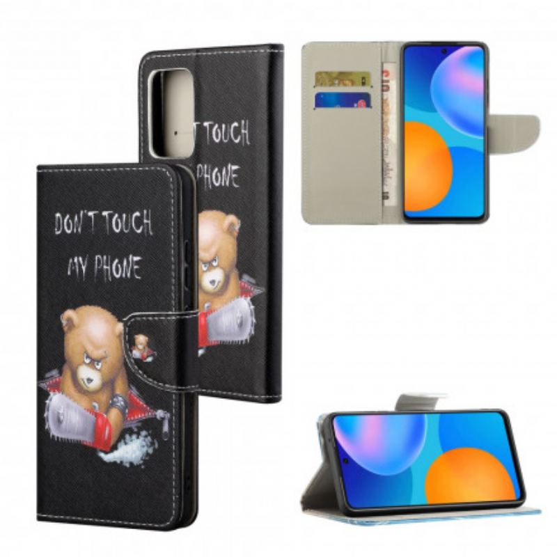 Capa Em Pele Para Samsung Galaxy A32 Urso Perigoso