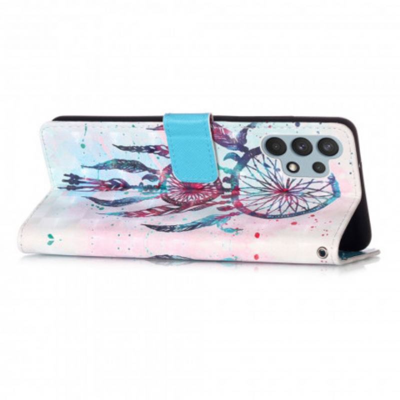 Capa Flip Para Samsung Galaxy A32 Apanhador De Sonhos Aquarela