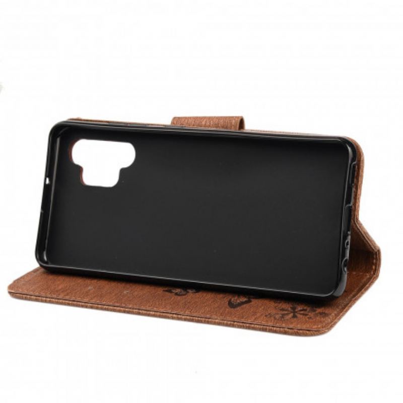 Capa Flip Para Samsung Galaxy A32 Apenas Borboletas Com Cordão