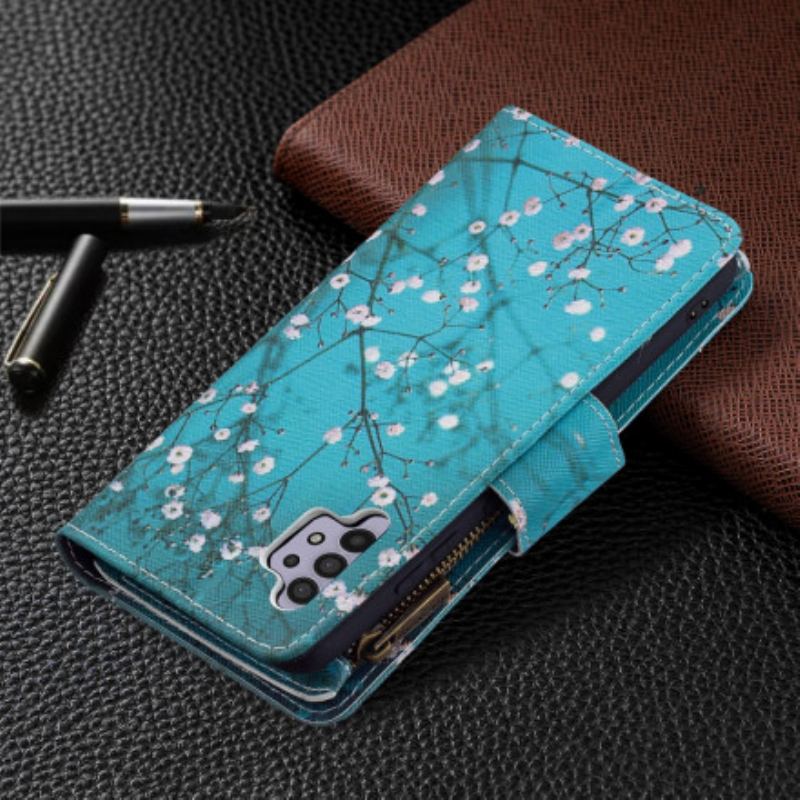 Capa Flip Para Samsung Galaxy A32 Bolso De Árvore Com Zíper