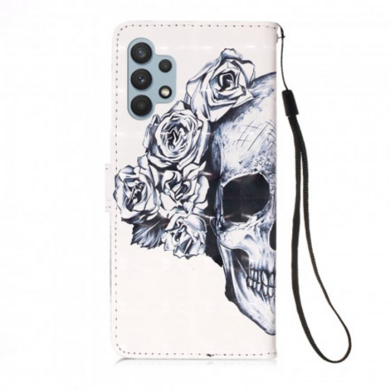 Capa Flip Para Samsung Galaxy A32 Caveira Florida