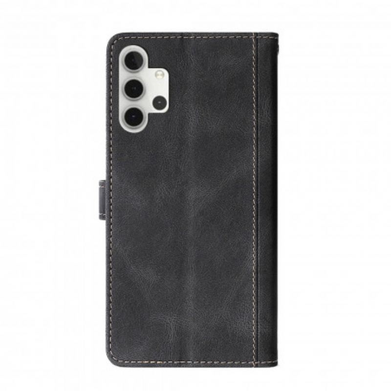 Capa Flip Para Samsung Galaxy A32 Couro Sintético Bicolor Estiloso