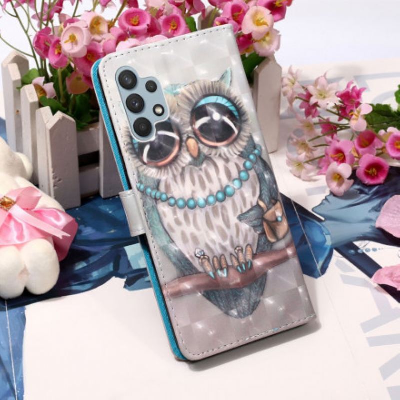 Capa Flip Para Samsung Galaxy A32 Dona Coruja