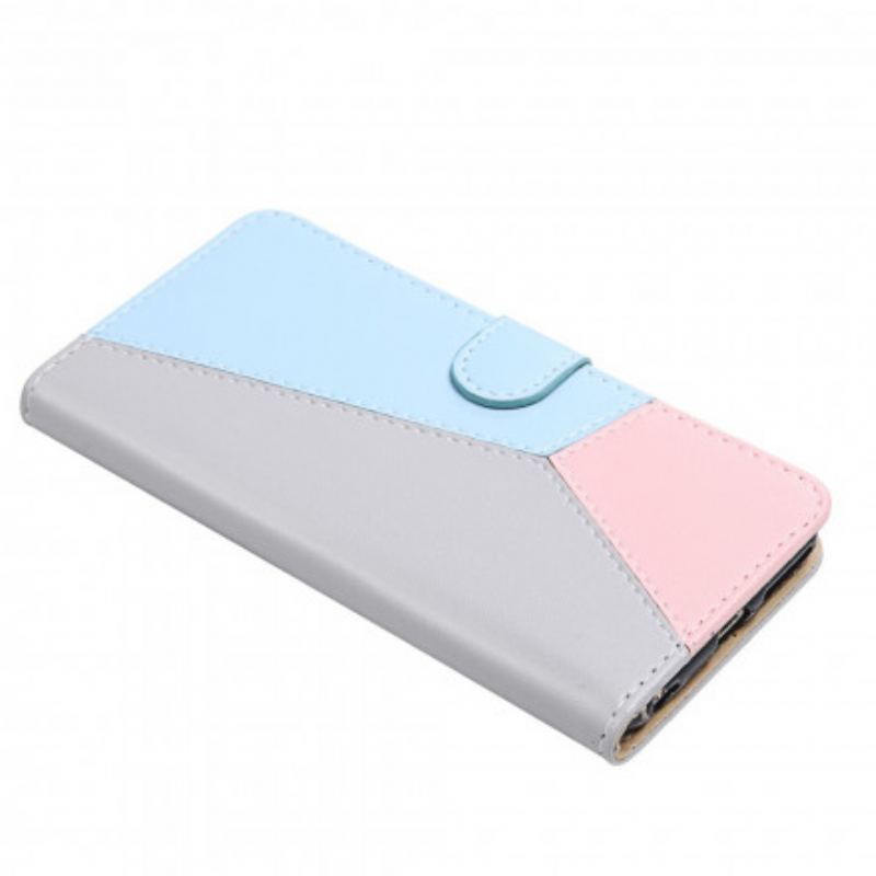 Capa Flip Para Samsung Galaxy A32 Efeito Couro Tricolor