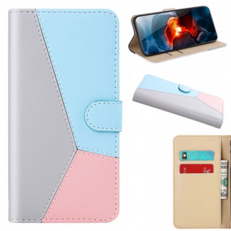 Capa Flip Para Samsung Galaxy A32 Efeito Couro Tricolor