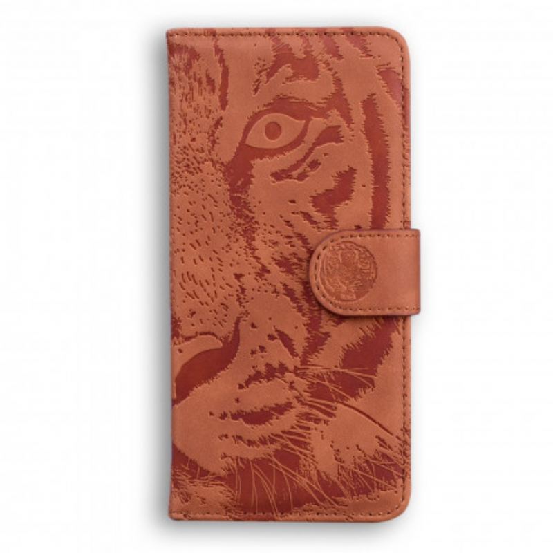 Capa Flip Para Samsung Galaxy A32 Estampa Cara De Tigre