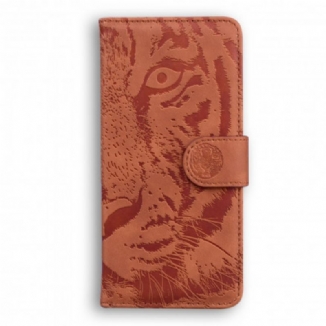 Capa Flip Para Samsung Galaxy A32 Estampa Cara De Tigre