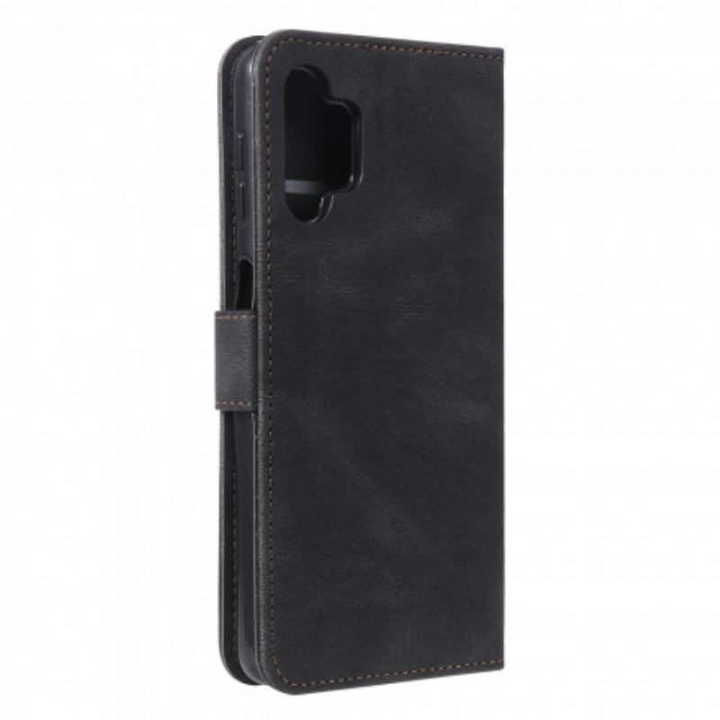 Capa Flip Para Samsung Galaxy A32 Rebites Bicolores De Couro Falso