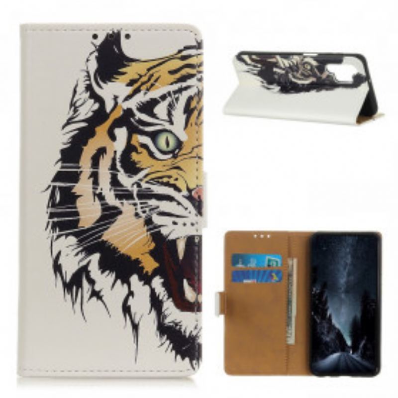 Capa Flip Para Samsung Galaxy A32 Tigre Feroz