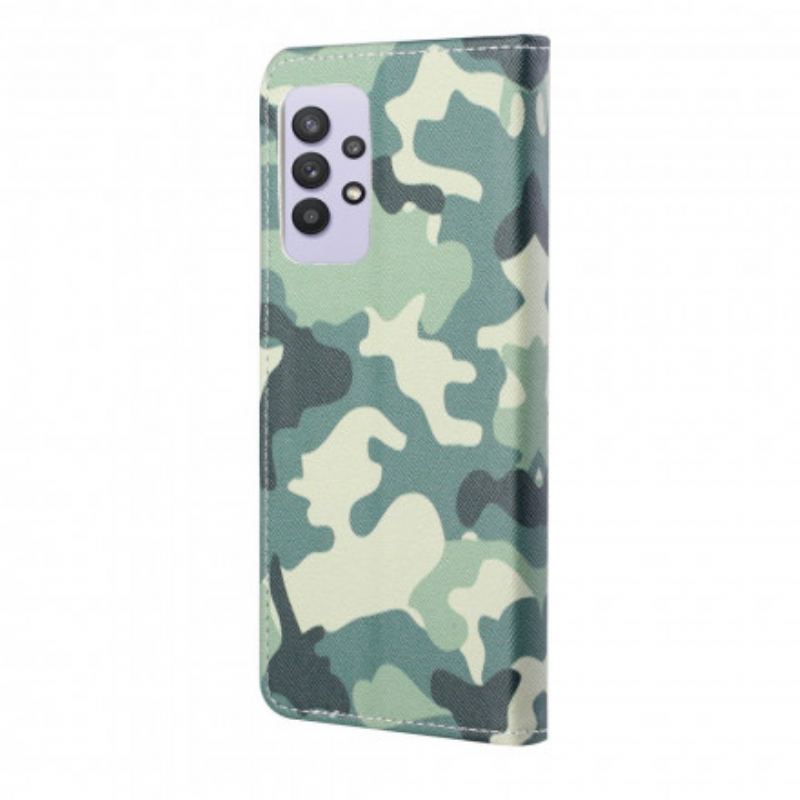 Capa Folio Para Samsung Galaxy A32 Camuflagem Militar