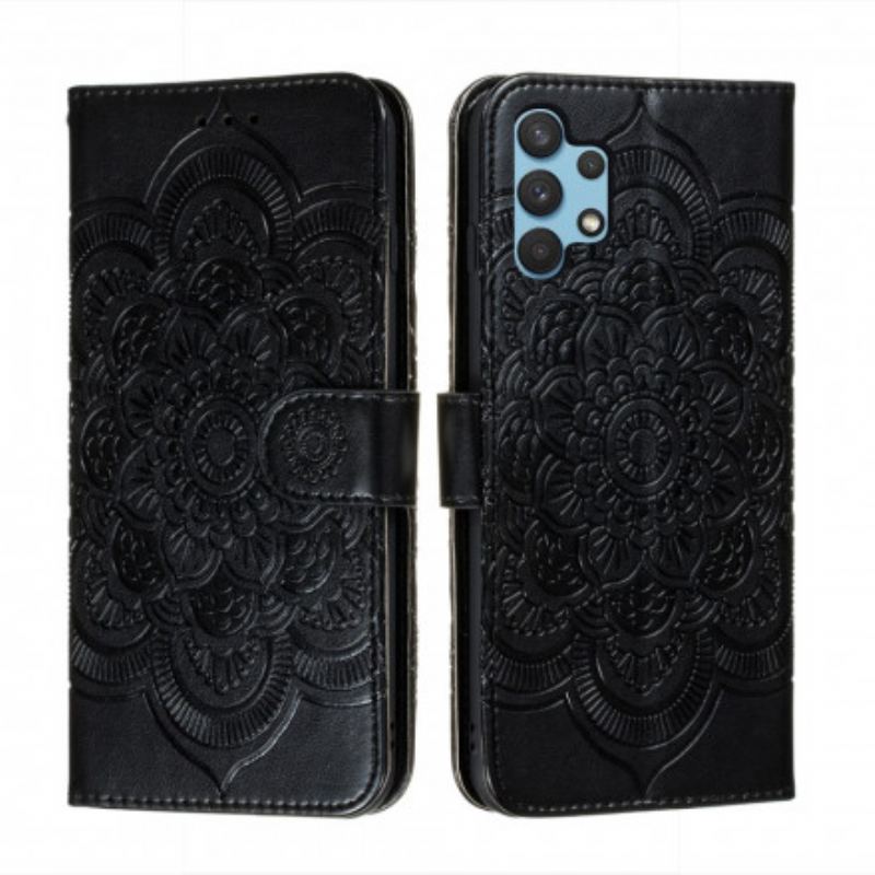 Capa Folio Para Samsung Galaxy A32 Mandala Completa