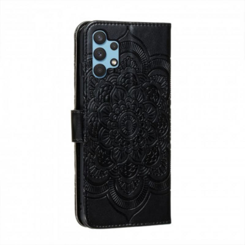 Capa Folio Para Samsung Galaxy A32 Mandala Completa