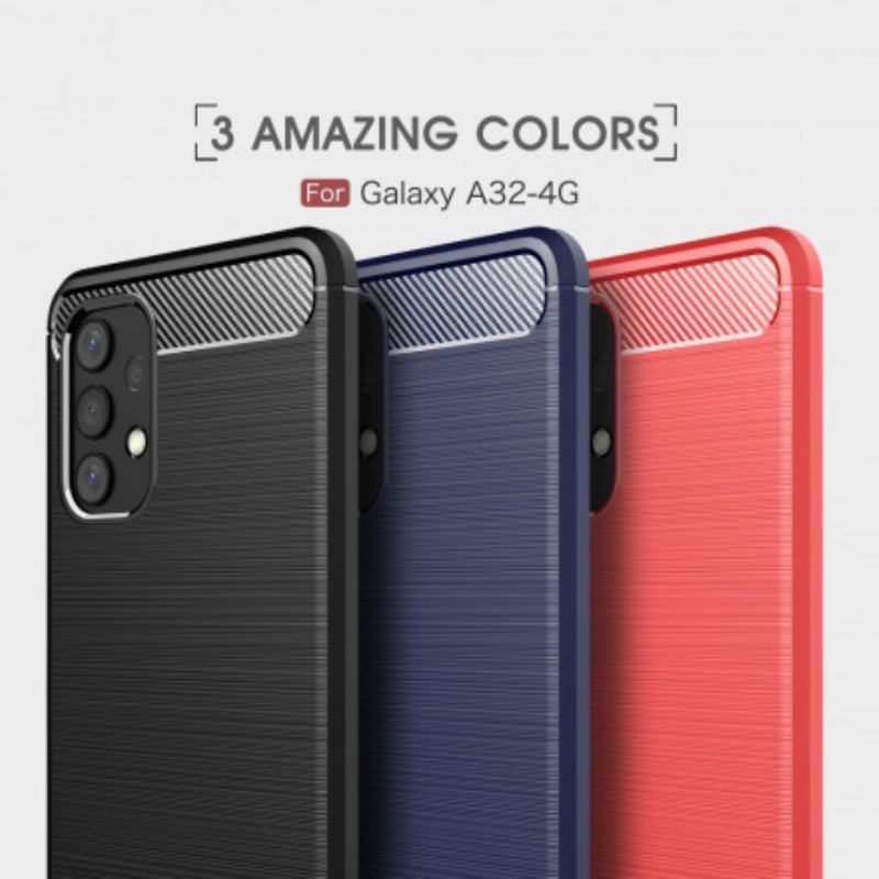 Capa Para Samsung Galaxy A32 Fibra De Carbono Escovada