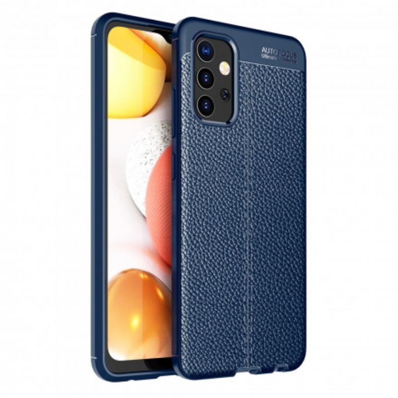 Capa Para Samsung Galaxy A32 Linha Dupla Efeito Couro Litchi