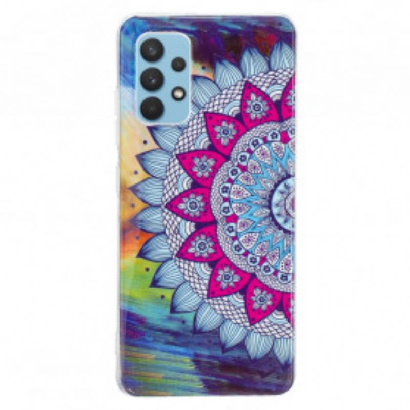 Capa Para Samsung Galaxy A32 Mandala Colorida Fluorescente