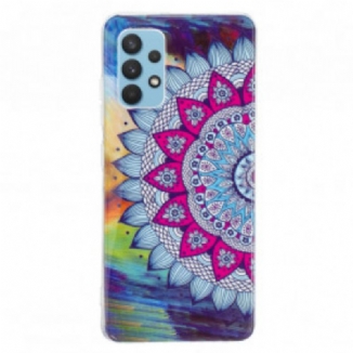 Capa Para Samsung Galaxy A32 Mandala Colorida Fluorescente