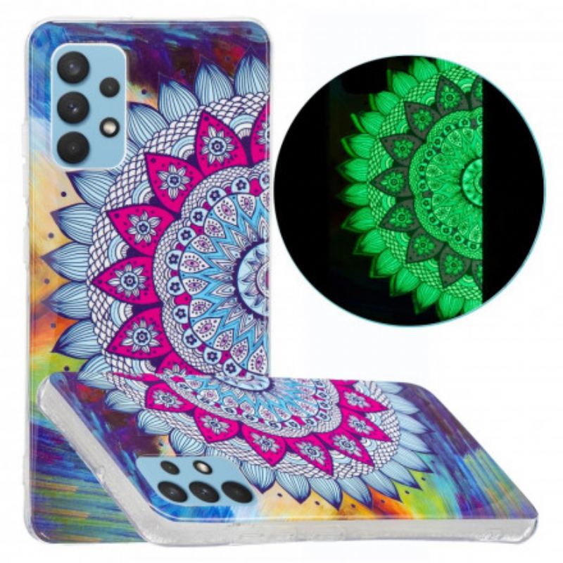 Capa Para Samsung Galaxy A32 Mandala Colorida Fluorescente