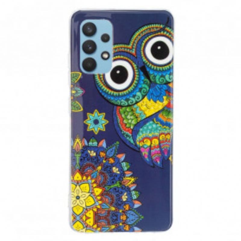 Capa Para Samsung Galaxy A32 Mandala Coruja Fluorescente