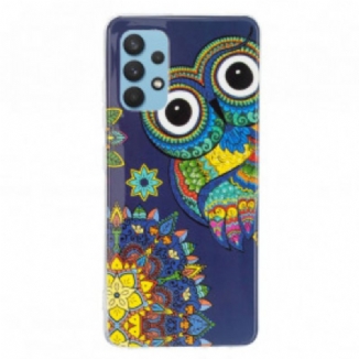 Capa Para Samsung Galaxy A32 Mandala Coruja Fluorescente