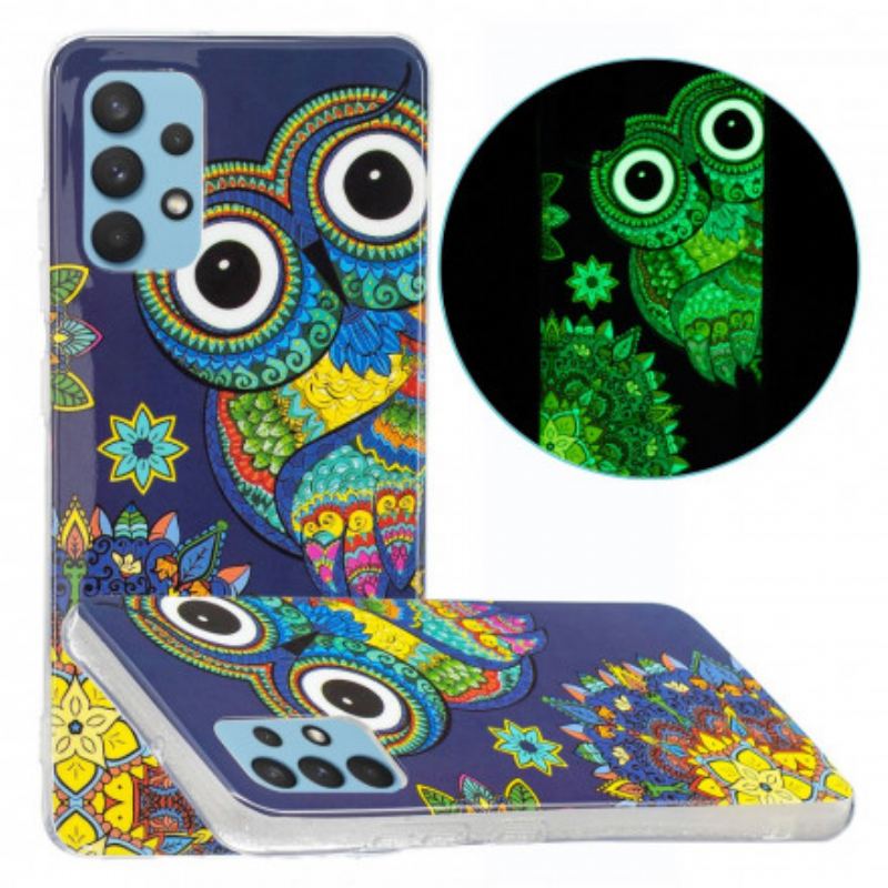 Capa Para Samsung Galaxy A32 Mandala Coruja Fluorescente