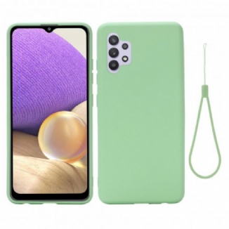 Capa Para Samsung Galaxy A32 Silicone Líquido Com Cordão