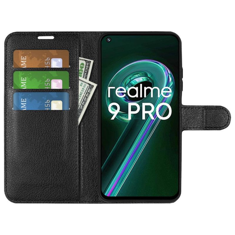 Capa De Couro Para Realme 9 Pro 5G Clássico