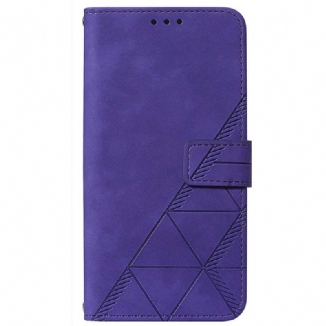 Capa Flip Para Realme 9 Pro 5G Efeito Couro Pirâmide