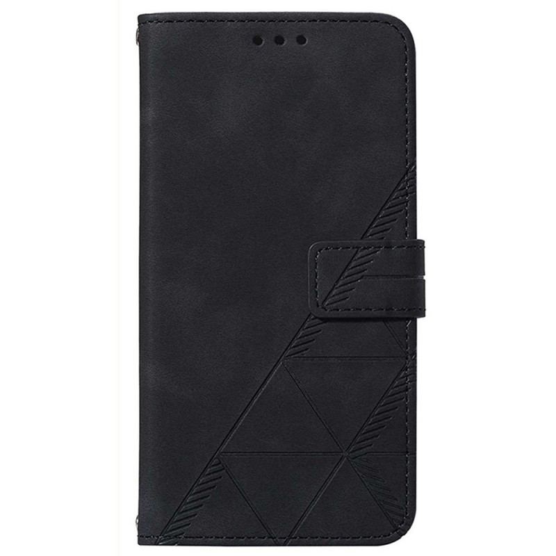 Capa Flip Para Realme 9 Pro 5G Efeito Couro Pirâmide