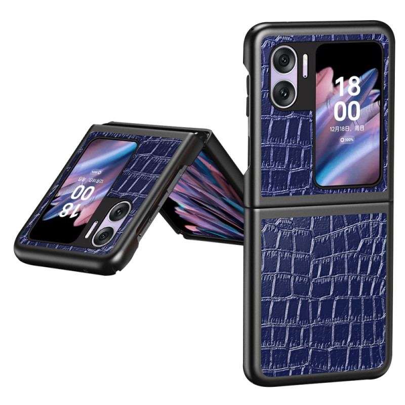 Capa De Celular Para Oppo Find N2 Flip De Couro Textura De Crocodilo