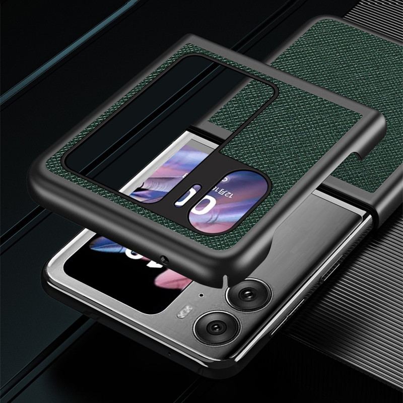 Capa Para Oppo Find N2 Flip De Couro Estilo De Couro Texturizado