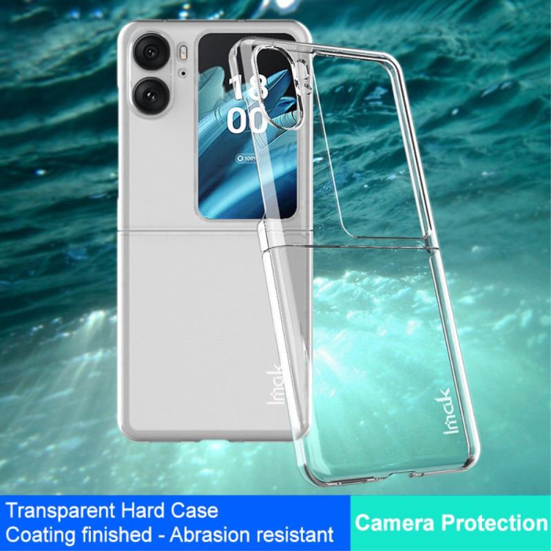 Capa Para Oppo Find N2 Flip De Couro Imak Transparente