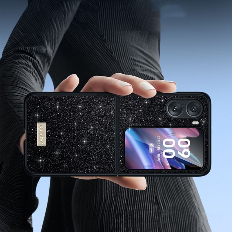 Capa Para Oppo Find N2 Flip De Couro Lantejoulas Sulada