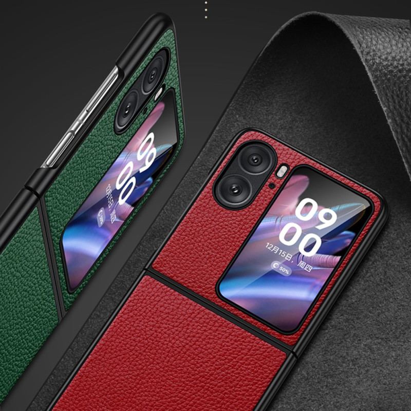 Capa Para Oppo Find N2 Flip De Couro Couro Sintético