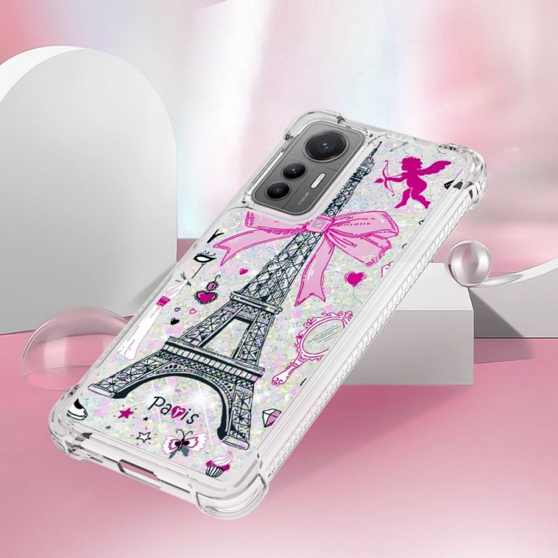 Capa De Celular Para Xiaomi 12 Lite Lantejoulas Torre Eiffel