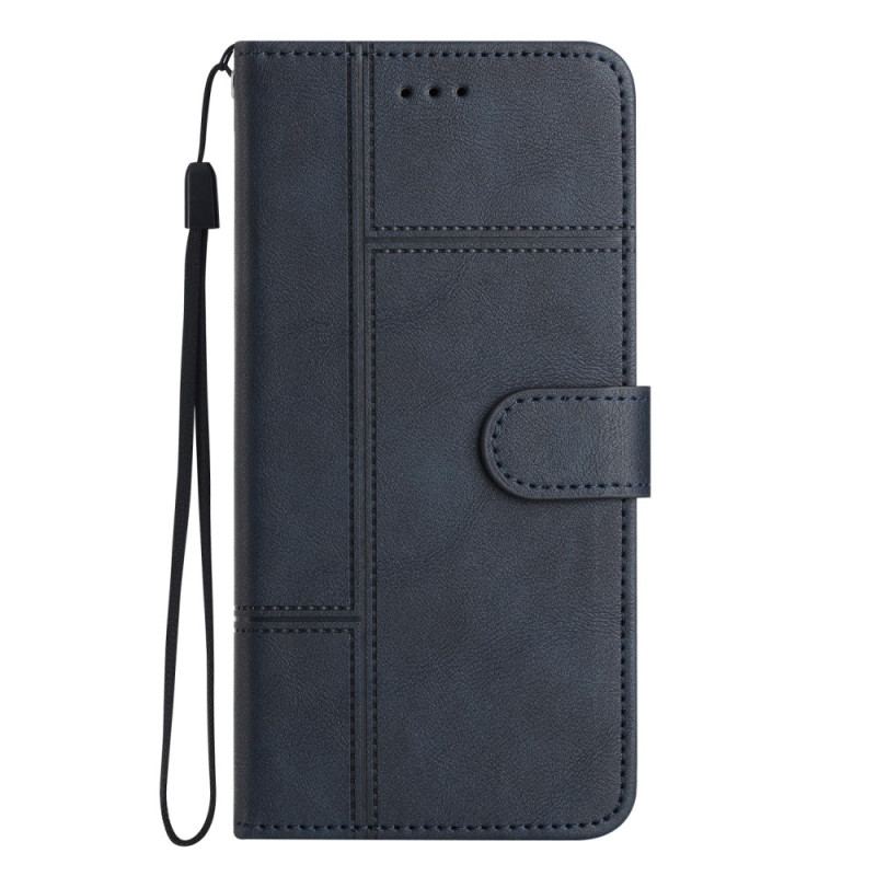 Capa De Couro Para Xiaomi 12 Lite De Cordão Estilo Comercial Com Tiras