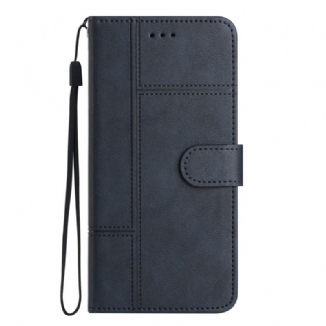 Capa De Couro Para Xiaomi 12 Lite De Cordão Estilo Comercial Com Tiras