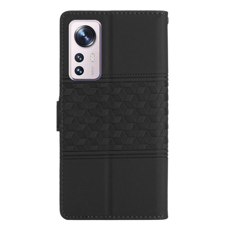 Capa Em Pele Para Xiaomi 12 Lite Cubos 3d