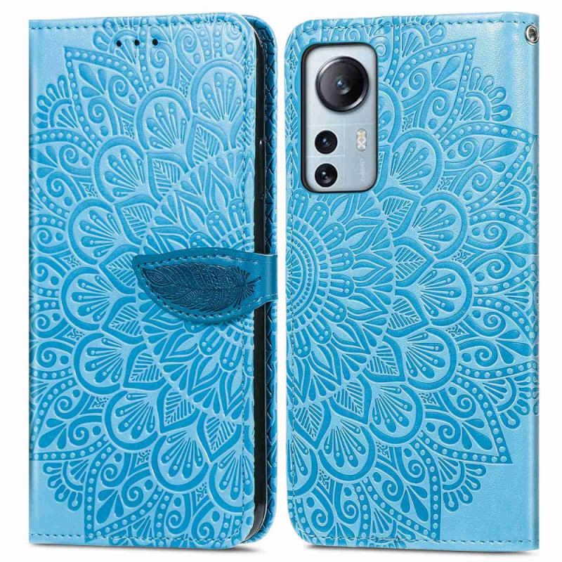 Capa Em Pele Para Xiaomi 12 Lite Folhas Tribais