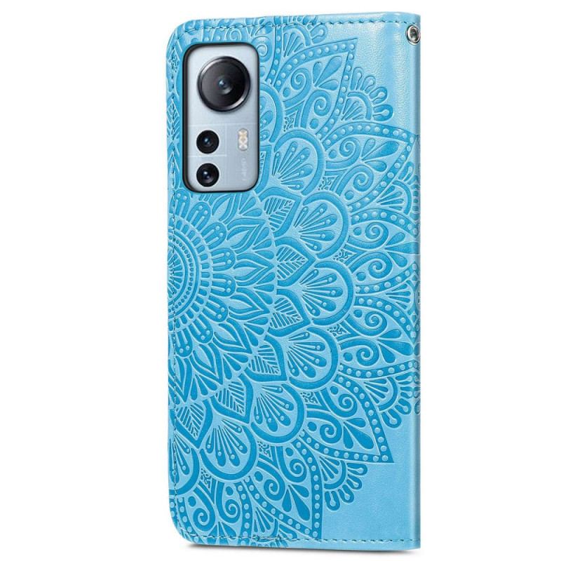 Capa Em Pele Para Xiaomi 12 Lite Folhas Tribais