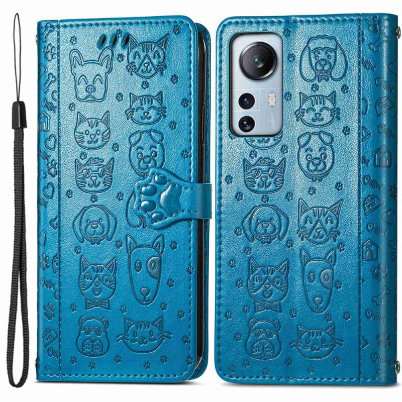 Capa Flip Para Xiaomi 12 Lite Animais Animados