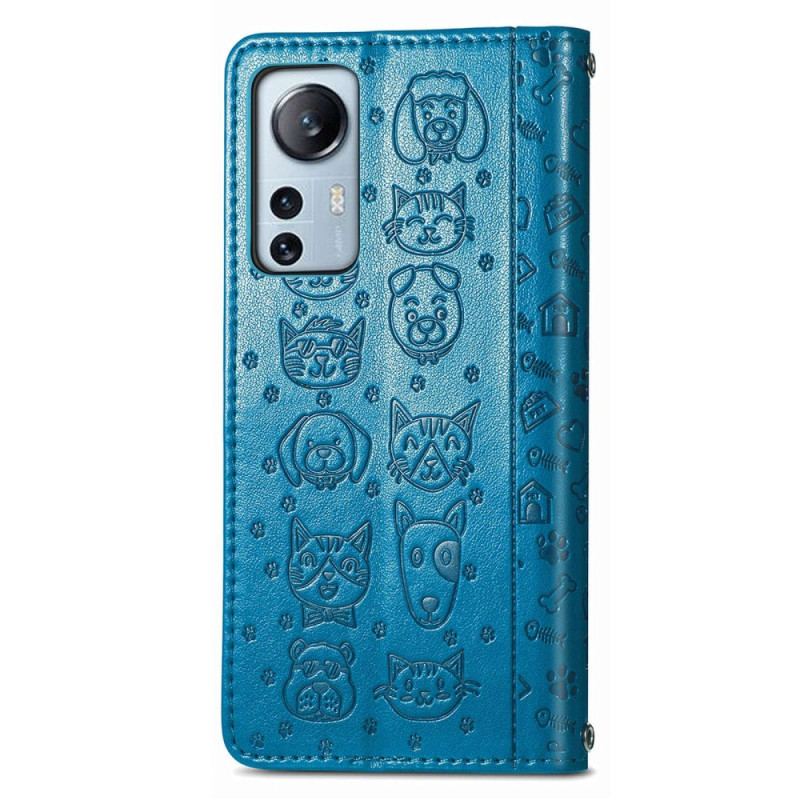 Capa Flip Para Xiaomi 12 Lite Animais Animados