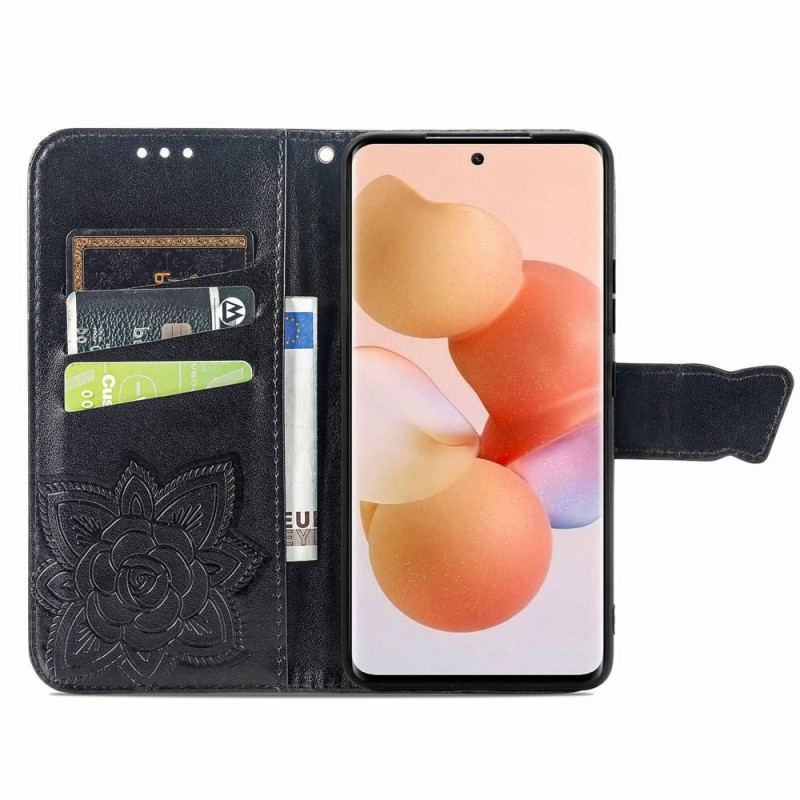 Capa Flip Para Xiaomi 12 Lite Borboleta Barroca