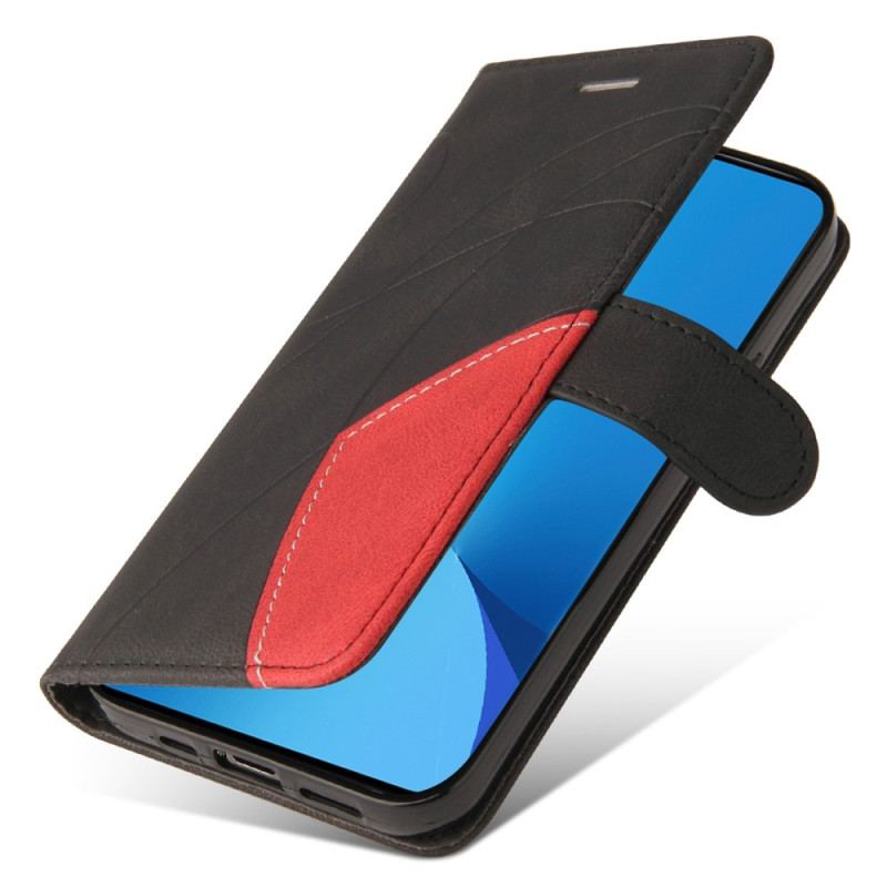 Capa Flip Para Xiaomi 12 Lite De Cordão Correia De Dois Tons