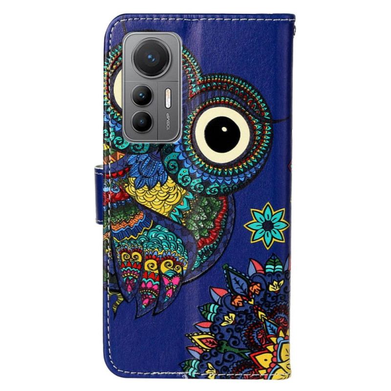 Capa Flip Para Xiaomi 12 Lite De Cordão Coruja Tanga