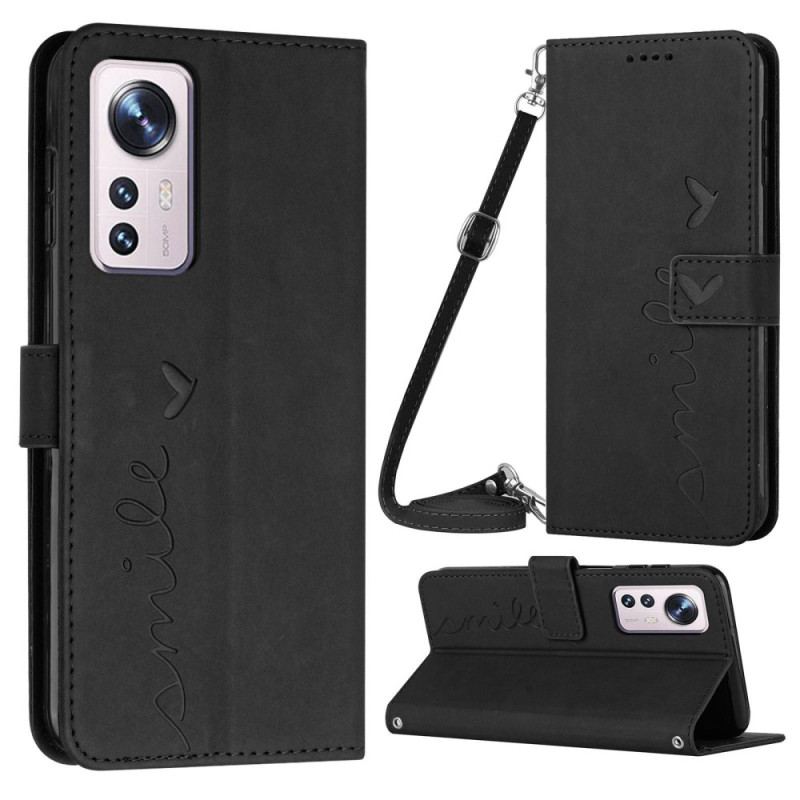 Capa Flip Para Xiaomi 12 Lite Sorria Com Cordão