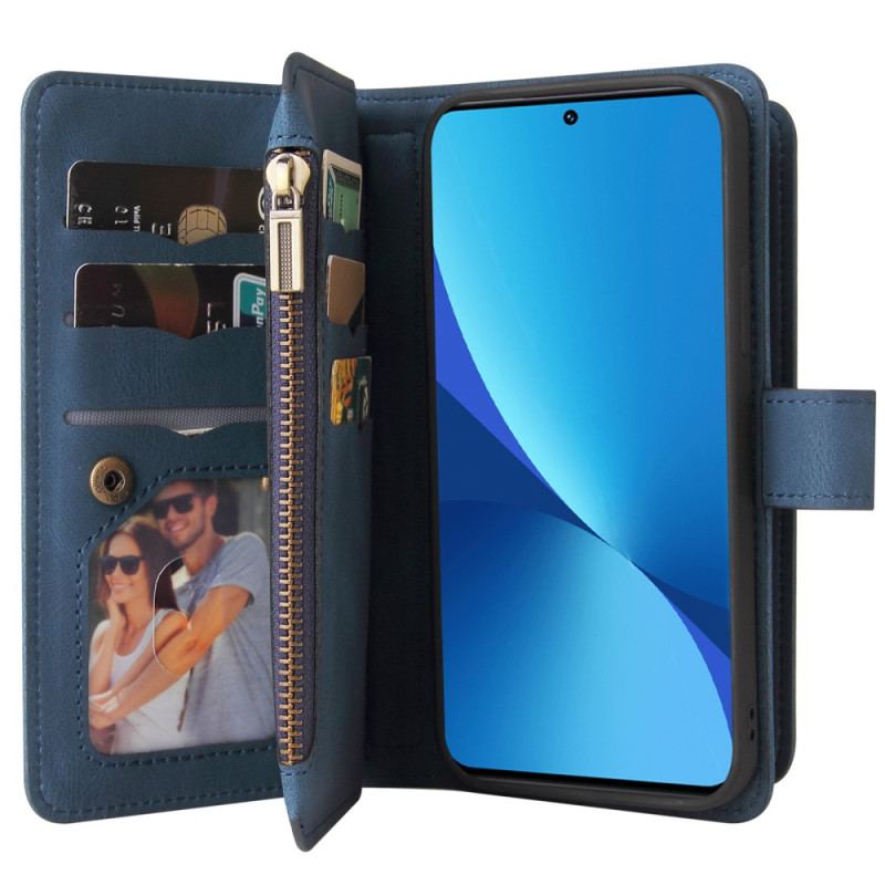 Capa Flip Para Xiaomi 12 Lite Titular Do Cartão Multifuncional