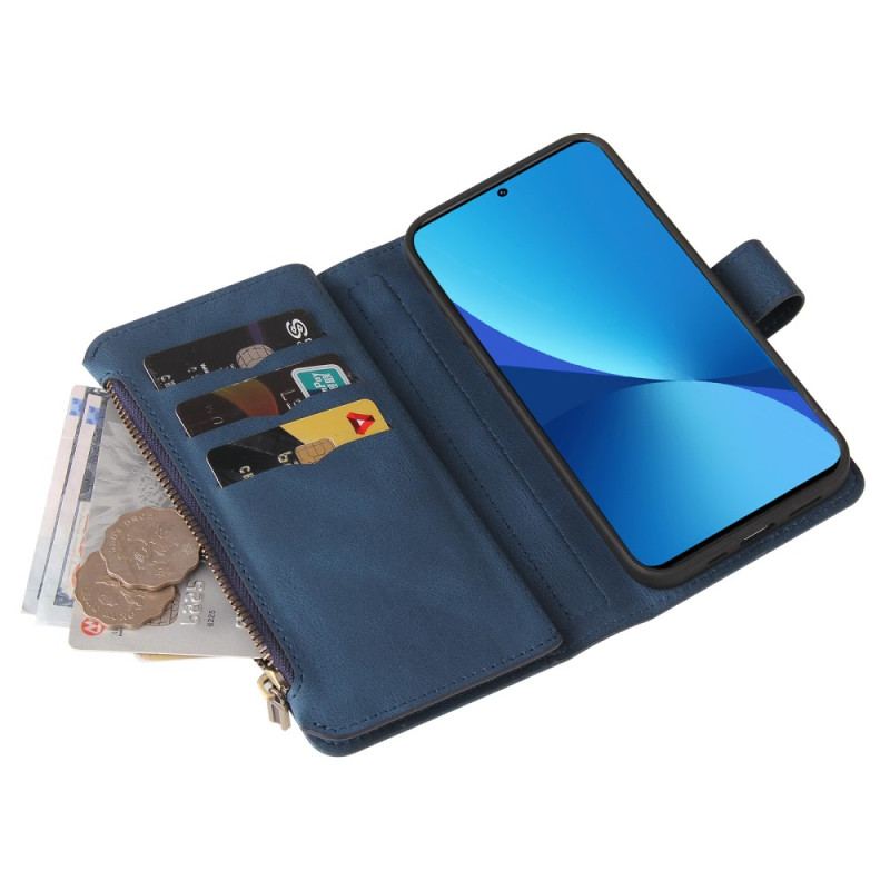 Capa Flip Para Xiaomi 12 Lite Titular Do Cartão Multifuncional